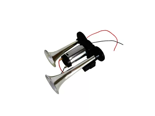 CLAXON GOARNA CU 2 PIPE SI COMPRESOR DIN PLASTIC CROMAT