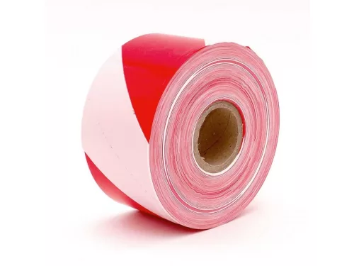 BANDA AVERTIZARE ROSU-ALB 5CMX200M