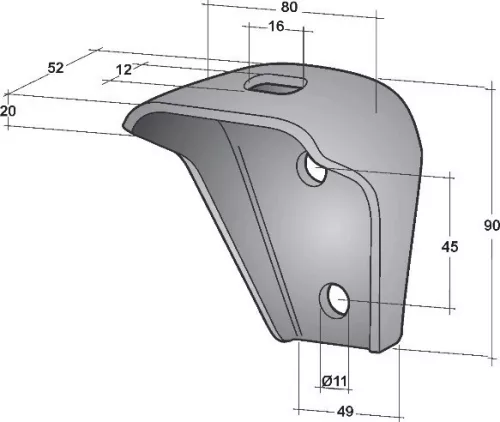 Suport de montare a apărătorilor de noroi înșurubabil 84n