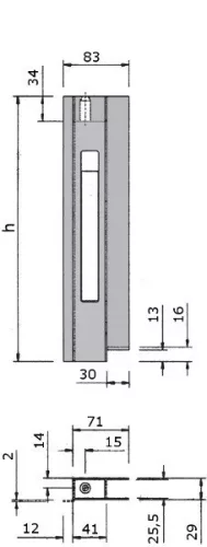 Capac de capăt din aluminiu Planae 800 cu flanșă stânga