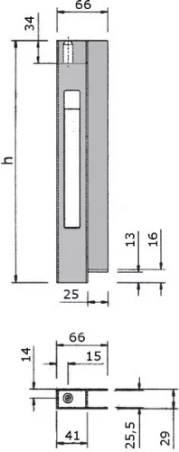 Capac de capăt din aluminiu Planae 600 dreapta