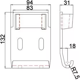 Cârlig de buzunar de jos sudabil 1 buzunar