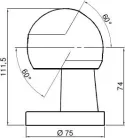 Bilă pivotantă 75mm spate stânga