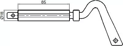 Pin pentru bilă basculantă de 60 mm 1 canelură