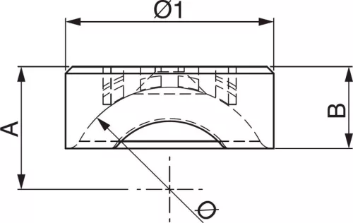 Inserție din plastic pentru sfera de 80 mm