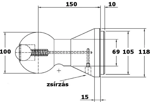 Sferă orizontală de înclinare a grăsimii 100mm