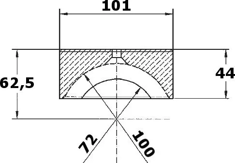 Inserție din plastic pentru sfera de 100 mm