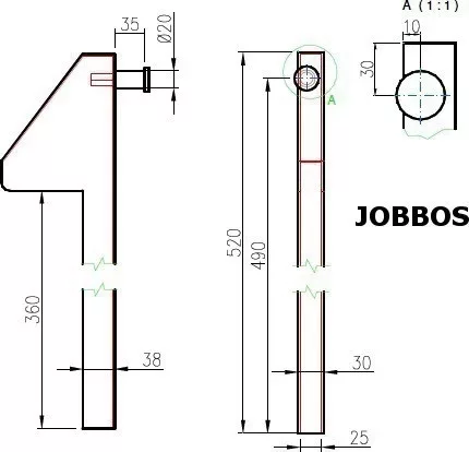 Billet contragreutatea 500mm stânga