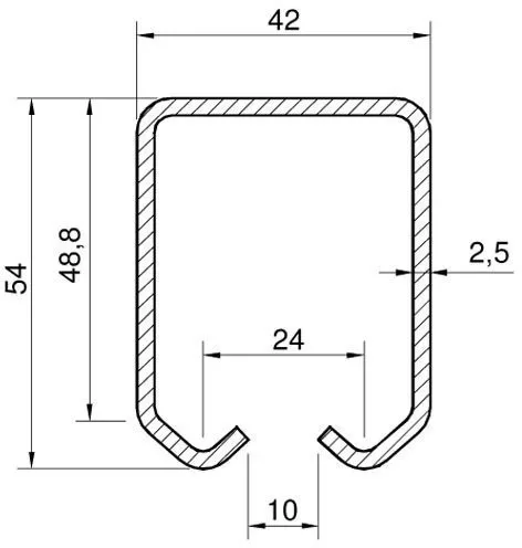 Șină de oțel pentru role 44mm