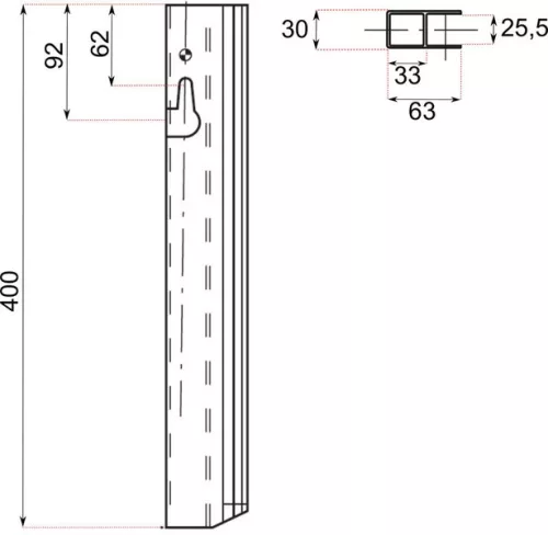 Încuietoare cu știft 400 pentru maneta degetului mare dreapta