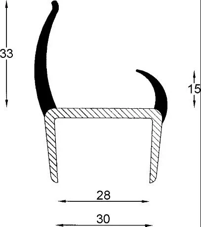 Profil de etanșare pentru ușă 30mm 3,2m