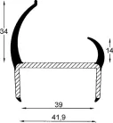 Profil de etanșare pentru ușă 40mm 2,7m