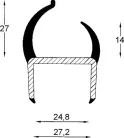 Profil de etanșare pentru ușă 25mm 3,2m