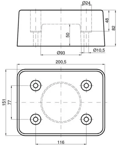 Cauciuc de impact 200 X 150 X 80