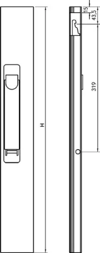 Capac de capăt din aluminiu Hestal 710 615mm dreapta