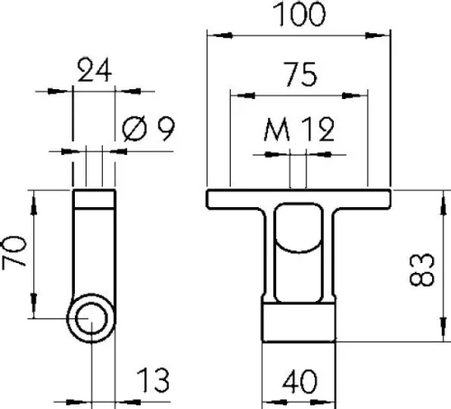Butuc balama 6561 cu filet M12