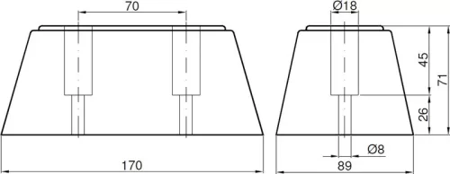 Cauciuc de impact 170 X 90 X 70