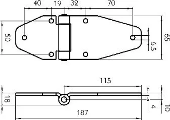 Galvanizat găurit balama plat