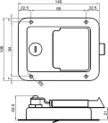 Încuietoare pentru ușa laterală inox 108x140 cu încuietoare