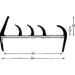 Profil de etanșare pentru uși 80mm 3,2m gri