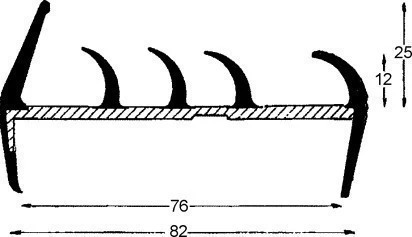 Profil de etanșare pentru uși 80mm 3,2m gri