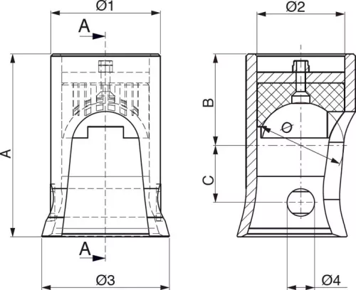 Cupa pentru sfera de 60 mm TIPO I