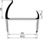 Profil de etanșare pentru ușă 55mm 3,2m