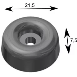 Bara de protecție rotundă din cauciuc 21,5 X 7,5