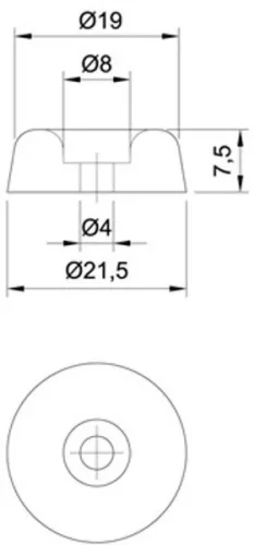 Bara de protecție rotundă din cauciuc 21,5 X 7,5