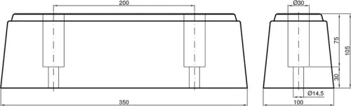 Cauciuc de impact 350 X 100 X 105