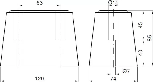 Bare de protecție din cauciuc 120 X 74 X 85