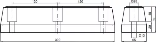 TAMPON CAUCIUC 300 X 65 X 70