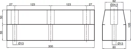 Tampon cauciuc 300 X 80 X 100
