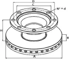 Disc de frână BPW 377x45x159,5 Sauer