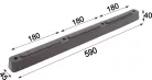 Bara de protecție din cauciuc 590 X 45 X 40
