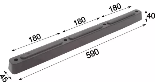 Bara de protecție din cauciuc 590 X 45 X 40