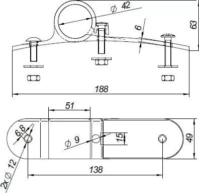 Suport fix din plastic 42