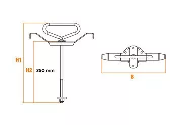 Fixarea roții de rezervă 350mm