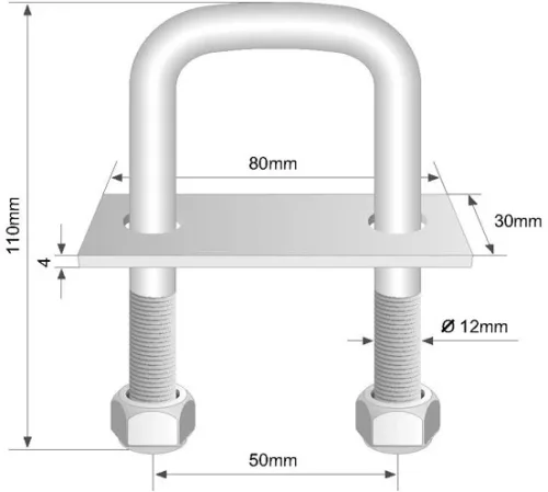 Capsă de fixare U 53x110