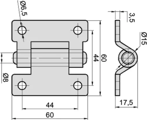 Balama pentru ușă îndoită galvanizat