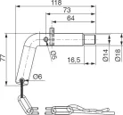 Pin pentru bilă basculantă de 43 mm 14/18
