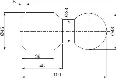 Set de bile cu înclinare orizontală 43mm