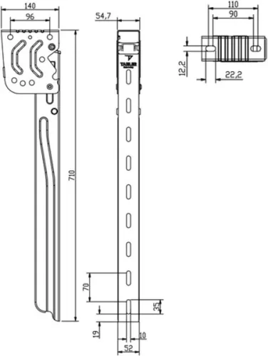 Suport pliabil 710mm