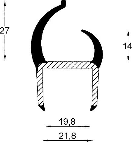 Profil de etanșare pentru ușă 20mm 3,2m
