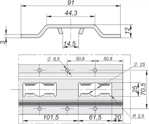 Fixarea șinei verticale