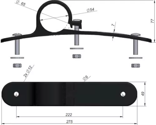 Suport fix din plastic 54