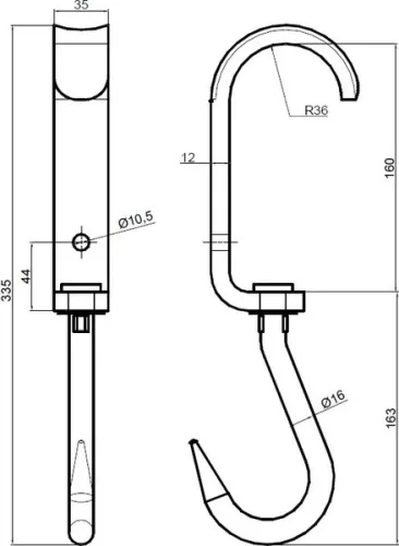 Carlig pentru carne INOX EUR