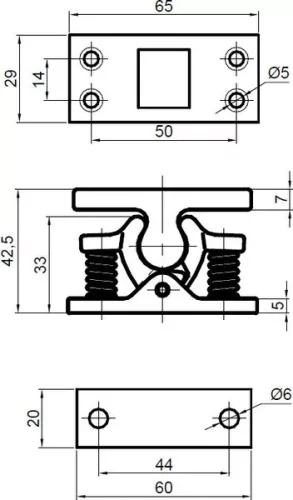 Opritor usa 2 piese din otel cu arc
