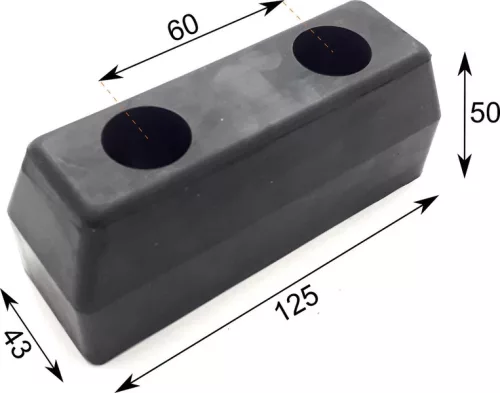 Bara de protecție din cauciuc 125 x 43 x 50