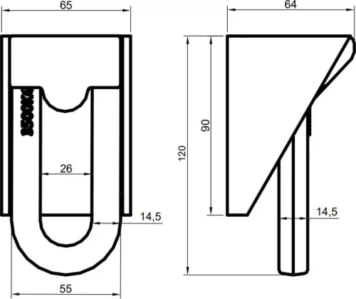 File de fixare cu carcasă 65x64